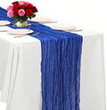 Blue Cheesecloth Table Runner -21*120Inch Long Boho Wedding Table Decor by MIRRASMIRROR