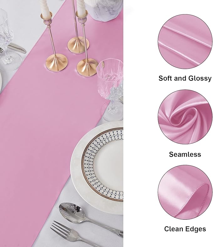 12Pack Table Runner 12 x 108 Inches Satin Silk Table Runner - Image 3