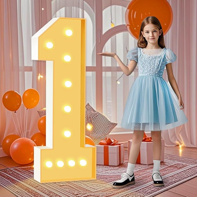 4FT Marquee Light Up Numbers, LED Giant Mosaic Numbers 1 by HITINO