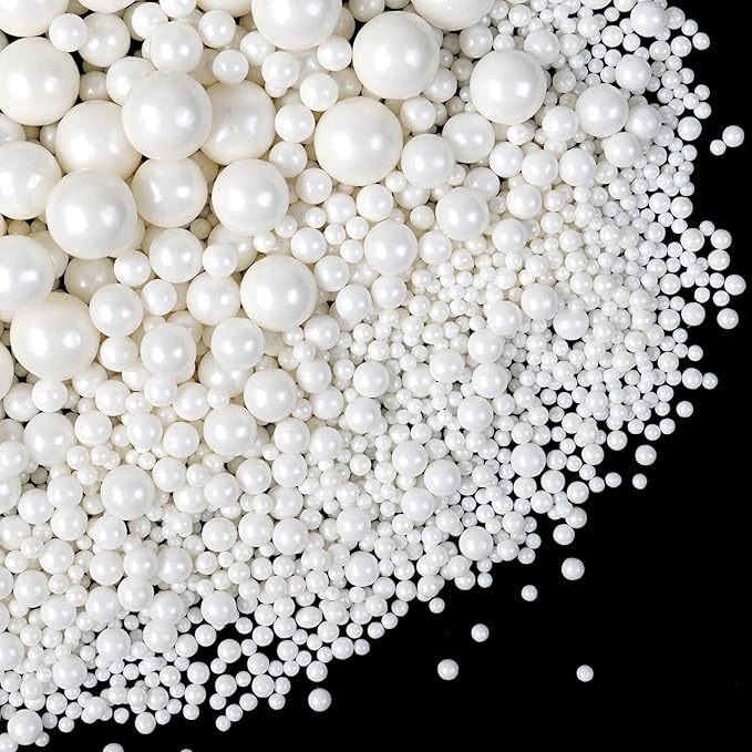Edible White Pearl Sugar Sprinkles by Joyvitas