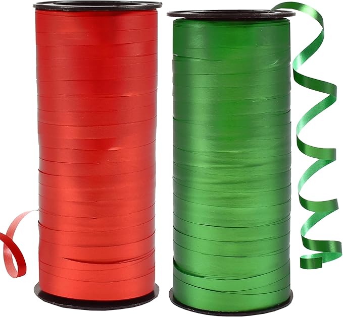 BEISHIDA Red and Green Christams Curling Ribbons Balloon String Ribbons by Beishida