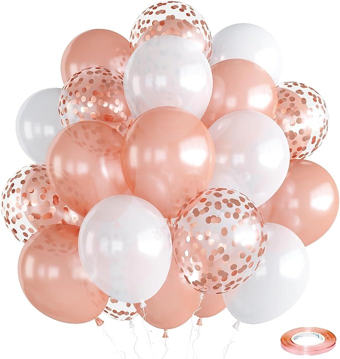 Rose Gold & White Balloons by Togvu