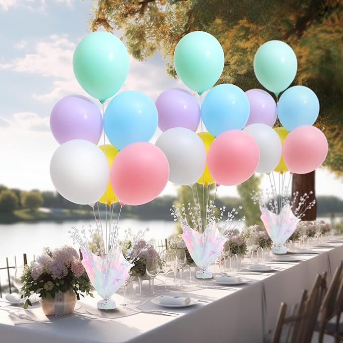 2 Set Pastel Rainbow Balloon Table Centerpieces - Image 7