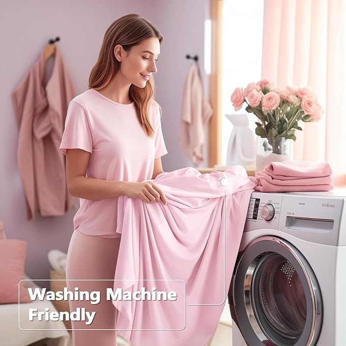 Wish Care 2 Pack Pink Spandex Table Clothes - Image 4