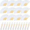 NEBURORA 12Pcs White Handheld Paper Fans 8.3 Inch Hand Held Bamboo Fans Foldable by NEBURORA
