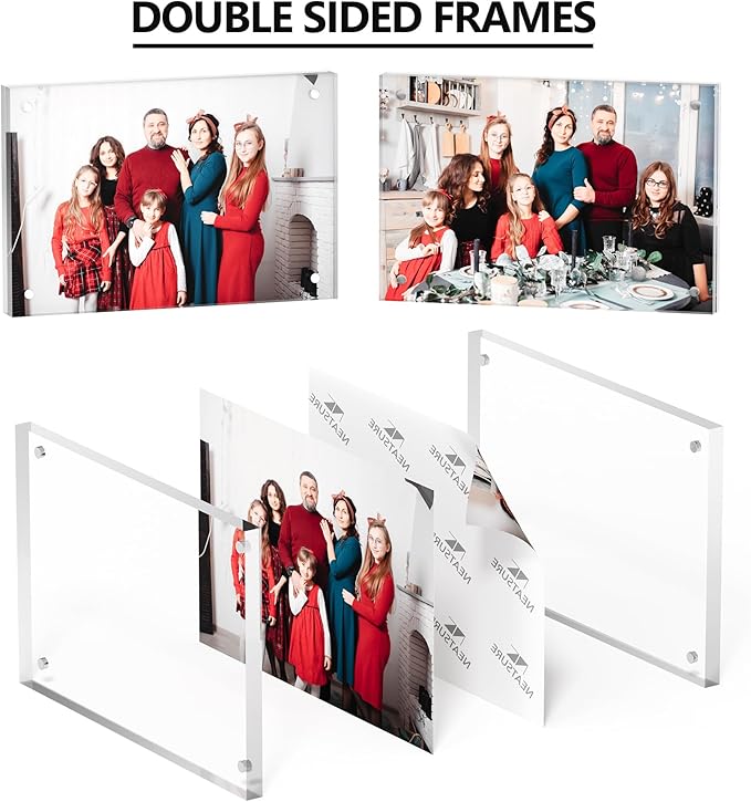 4x6 Acrylic Picture Frame 5 Pack, Desktop Display Decor Gift - Image 2