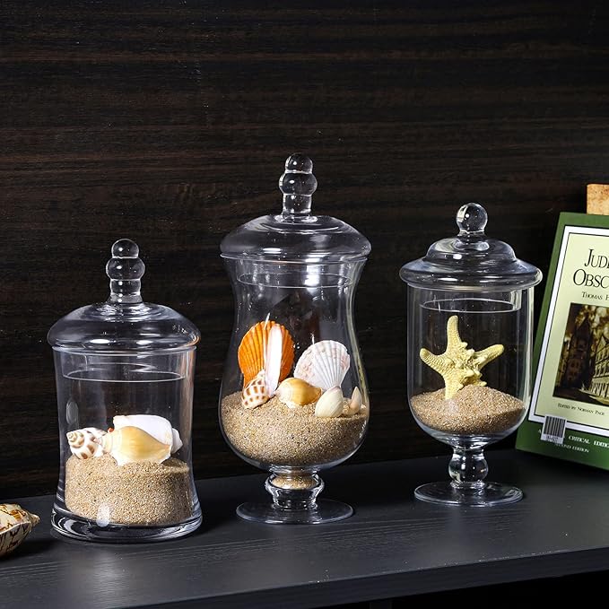 MyGift Clear Glass Apothecary Jars - Image 4