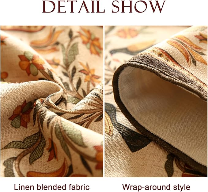Decorative Linen Table Runner 71 Inches Long, Floral Print Rustic Runner - Image 4