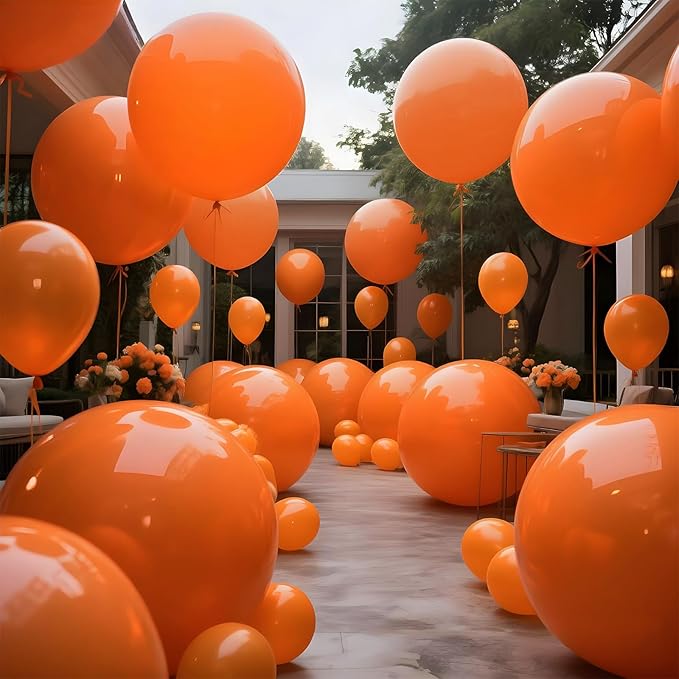 KAWKALSH Orange Balloons 9pcs, 36 Inch Large Orange Balloons - Image 8