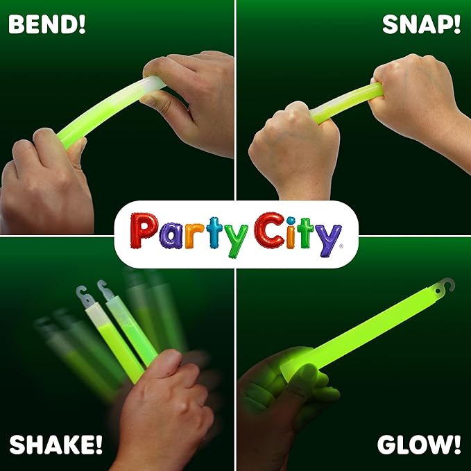 Party City Green Glow Sticks Bulk Pack 6”- 12pk Glow in the Dark Sticks - Image 3