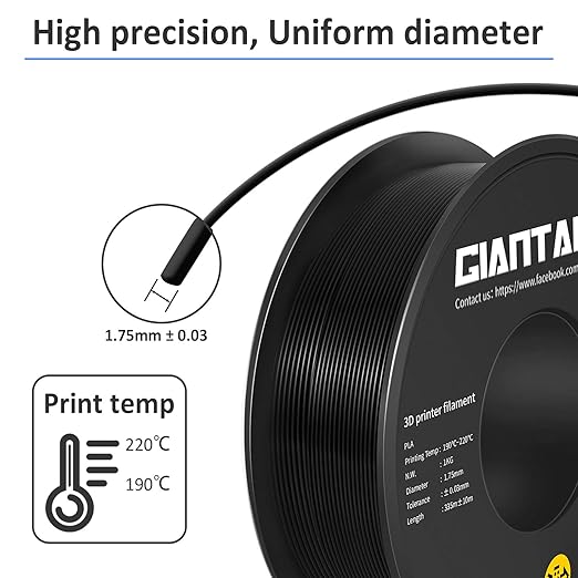 GIANTARM 3D Printer Filament, 1Kg Spool, 1.75mm Dimension Accuracy +/- 0.03mm - Image 3