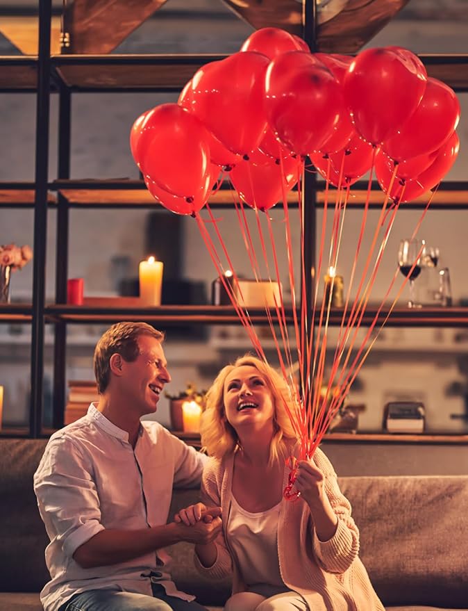 Red Heart Balloons, Romantic Valentines Balloons - Image 3