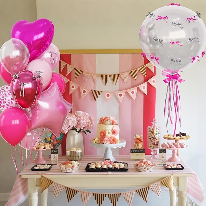 Hot Pink Balloons Pink Heart Star Balloon as Pink Birthday Decorations - Image 7