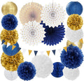 Navy-Blue White Gold Party-Decorations by Burgleda