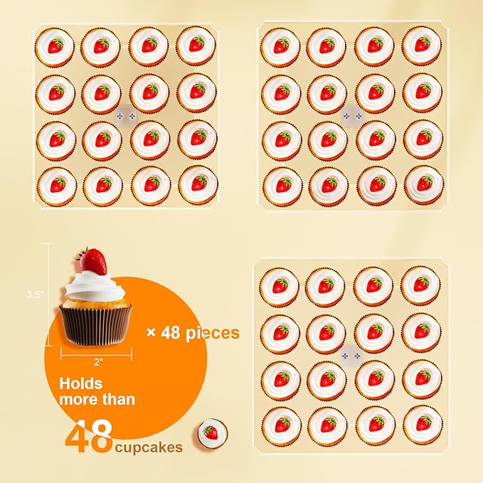 3 Piece Cupcake Stand, Acrylic Dessert Table Display Set, Baby Shower - Image 8