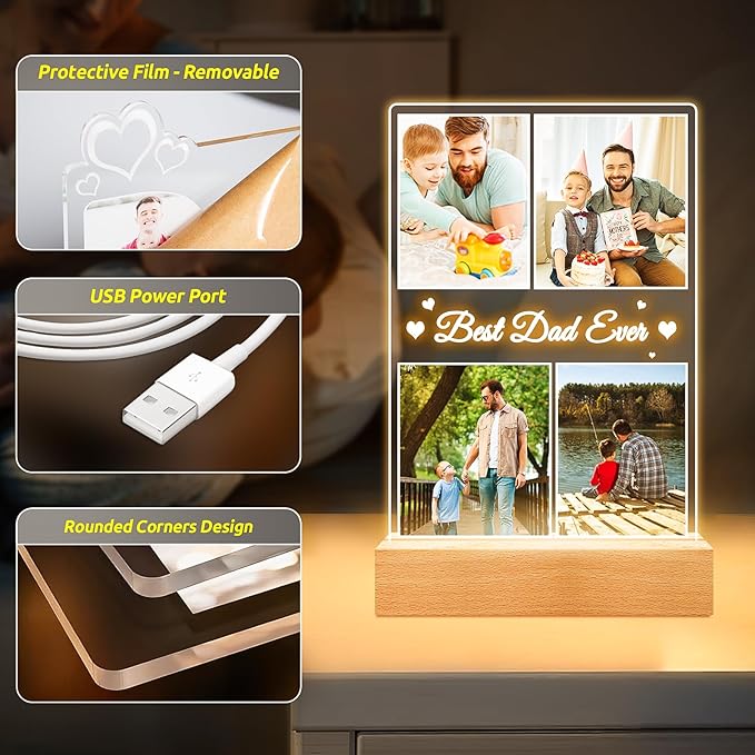 Best Dad Ever Gifts, Custom Collage Picture Frames - Image 5