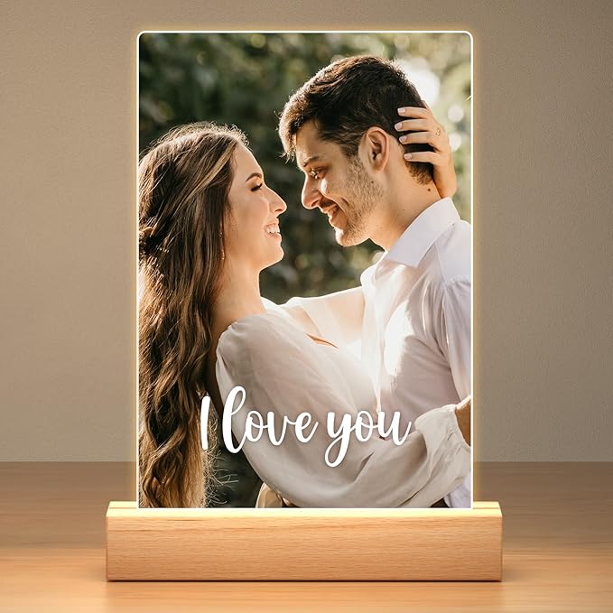 Custom Picture Frames with Photo, Personalized Photo Frame with Night Light by Jkolalin