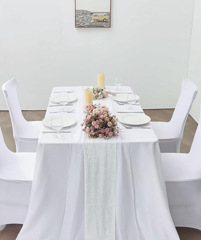 2 Pack 10Ft White Chiffon Table Runner Sheer 29x120 Inch - Image 7