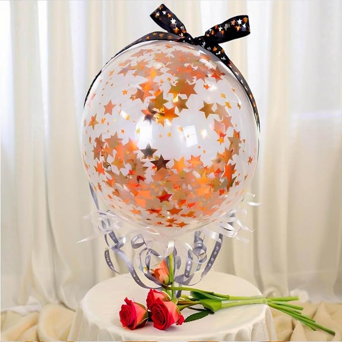 60g Orange Star Confetti - Image 4