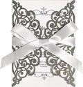 50Pcs Laser Cut Black Wedding Invitation by Fashmade