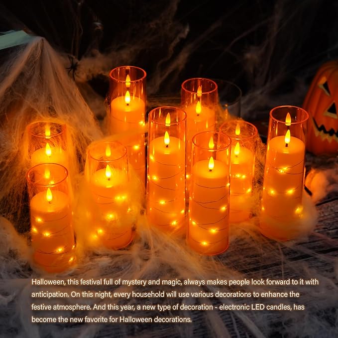 Flameless LED Candles with Timer 9 Pc Flickering Flameless Candles - Image 4