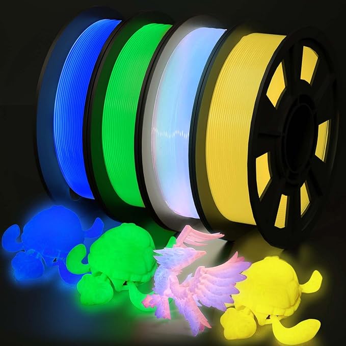 YOUSU 3D Printer Filament Bundle, Glow in The Dark Filament Multicolor by YOUSU