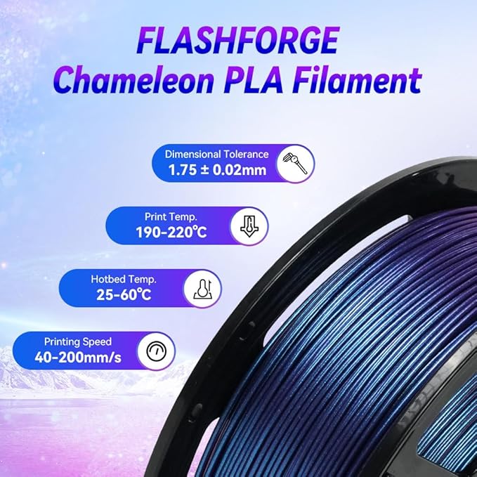 FLASHFORGE 3D Printer Filament Chameleon PLA Color Shift Filament 1.75mm - Image 4