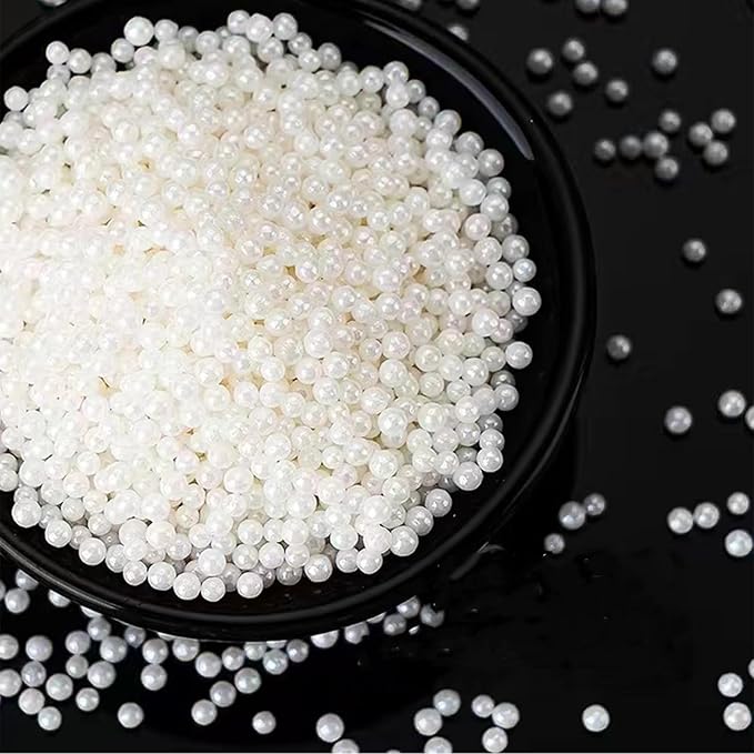 Sentovac White Nonpareils Sprinkles Edible 2mm Mini Peals Cake Decorating Sugar - Image 3