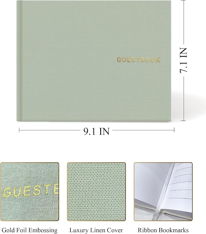 Elegant Linen Wedding Guset Book - Image 2