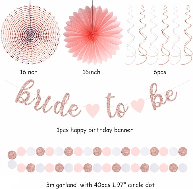 Light-Pink Rose-Gold Bachelorette Party-Decorations - Image 3