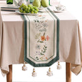 Designer Linen Small Table Runner, French Farmhouse Shabby Chic Floral Pattern by bilingaier