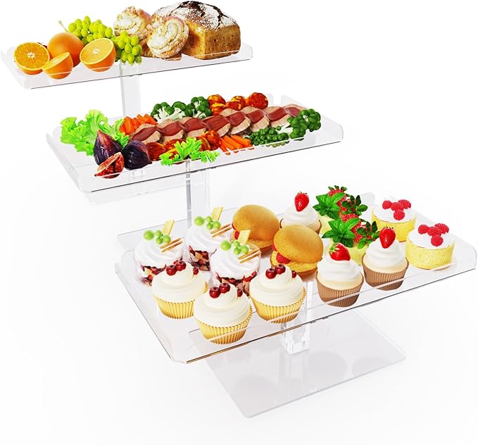 Dessert Cupcake Stand, 3 Set Acrylic Tiered Serving Tray - Image 9
