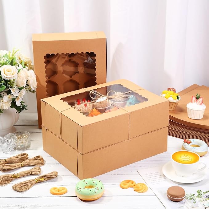 36 Pack Cupcake Boxes Hold 12 Standard Disposable Cupcake Containers - Image 4