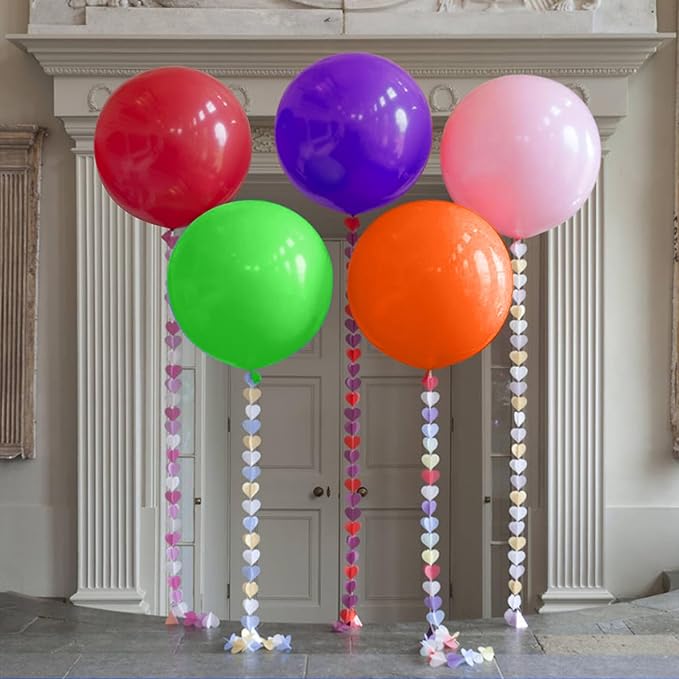 KAWKALSH Assorted Rainbow Giant Balloons 36 Inch - Image 4