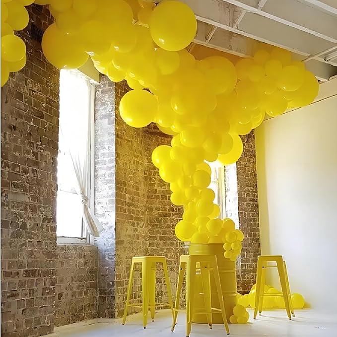 100pcs Balloons, 12 inch Yellow Latex Balloons Helium Quality - Image 7