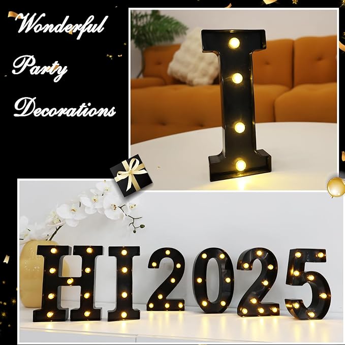 Led Marquee Letters, 8.58 Inch Black Light Up Letters, Small Led Letter Lights - Image 7