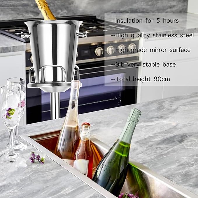 Ice Bucket with Stand Standing Champagne bucket - Image 5