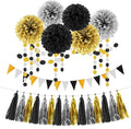Silver Black Gold Party Decorations by HongTongTong
