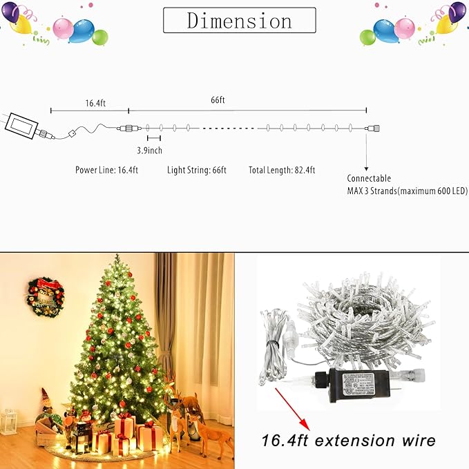 Color Changing Christmas Lights, 200 LED 35 Colors String Lights Indoor Outdoor - Image 7