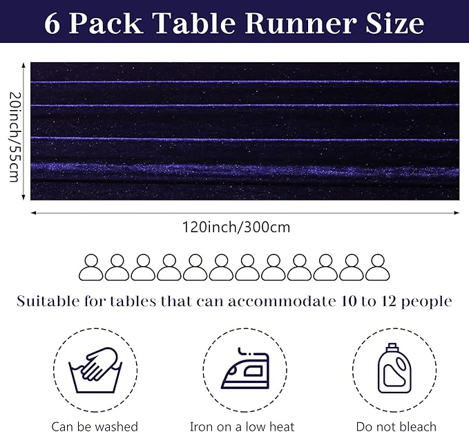 Velvet Table Runner 20 x 120 Inches 10ft Luxurious Thick Soft Velvet Christmas - Image 2