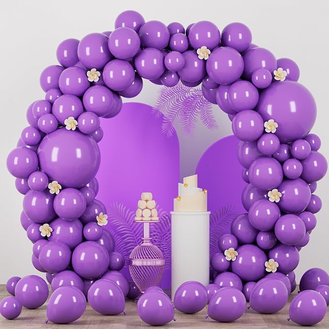 90pack Purple Balloons Different Size 18/12/10/5 Inch Purple Balloon Garland by Voircoloria