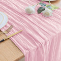 Asee'm Cheesecloth Table Runner 120 Inches Blushing Pink Boho Gauze Cheese by Aseem