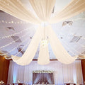 FUHSY Ceiling Drapes for Weddings 4 Panels 5x20 FT Champagne Chiffon Fabric by FUHSY