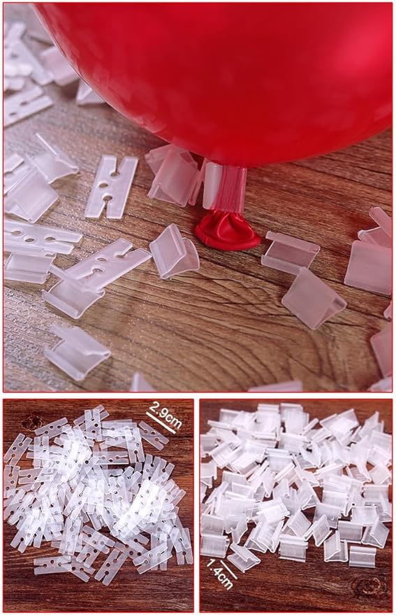 AKOAK 100 Pcs Useful "V" Shaped Balloon Seal Clip Transparent Balloon Button - Image 8