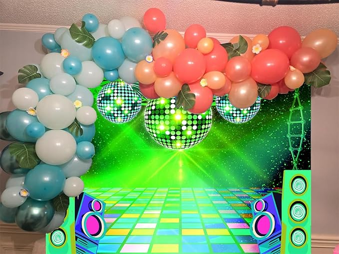 Dance Party Backdrop Retro 80s 90s Theme Stage Dance Ball Music Birthday Party - Image 2