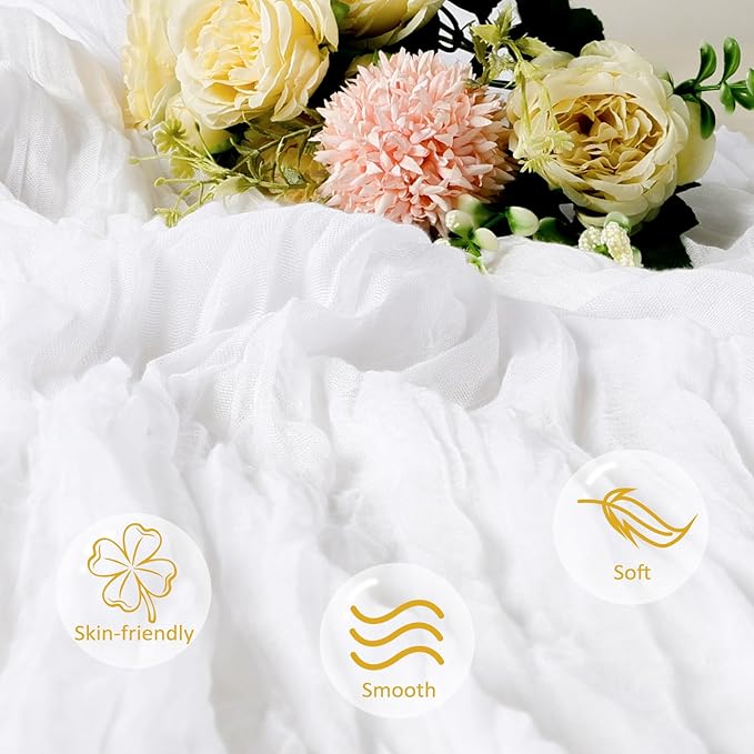 6 Pack White Cheesecloth Table Runner 10ft Boho Gauze Fabric Cheese Cloth Table - Image 4