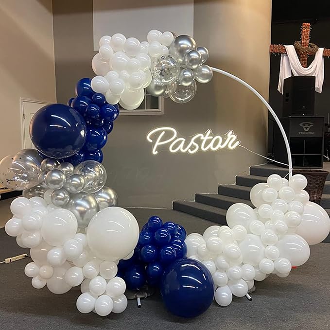 Navy Blue and Silver Balloons 60PCS, 12 Inch Navy Blue Metallic Silver and - Image 4
