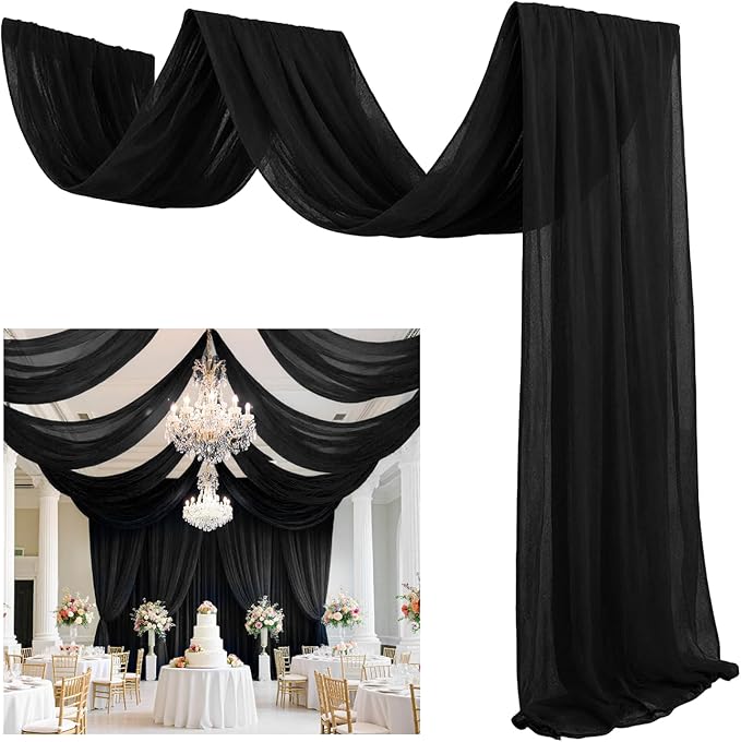 FUHSY Wedding Ceiling Drapes Black Ceiling Drapes by FUHSY