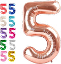Large Rose Gold 40 Inch Birthday Number 5 Balloon, Rose Gold Five 5th 15 25 35 by Upgesy