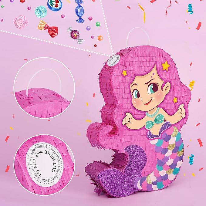 WERNNSAI Mermaid Piñata-Mermaid Party Piñata - Image 4